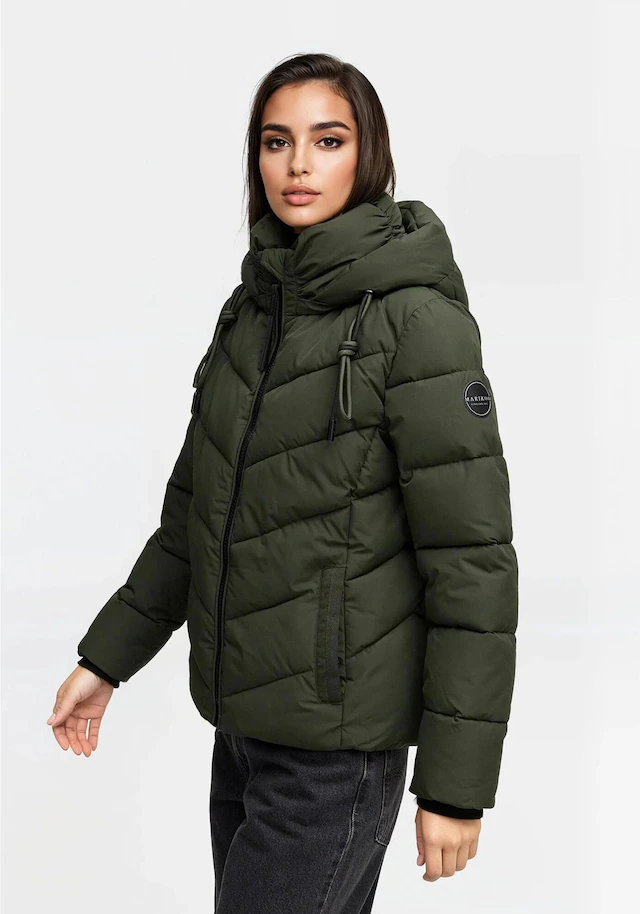 Marikoo Winterjacke »Sahnemausii« mit Kapuze mit abnehmbarer Kapuze und hohem Kragen