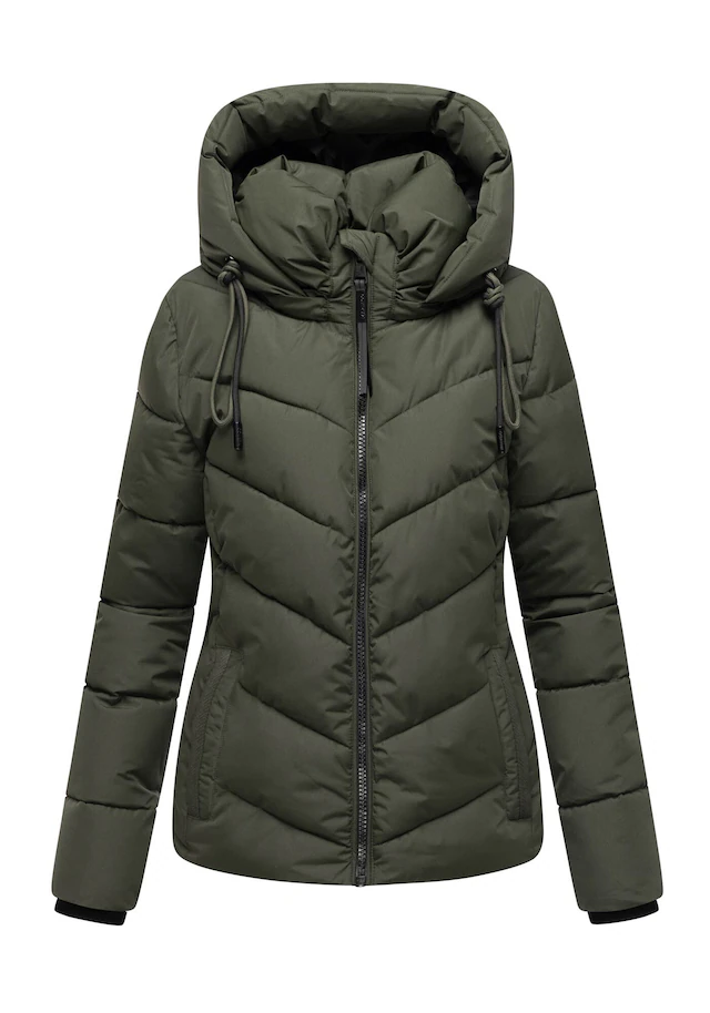 Marikoo Winterjacke »Sahnemausii« mit Kapuze mit abnehmbarer Kapuze und hohem Kragen