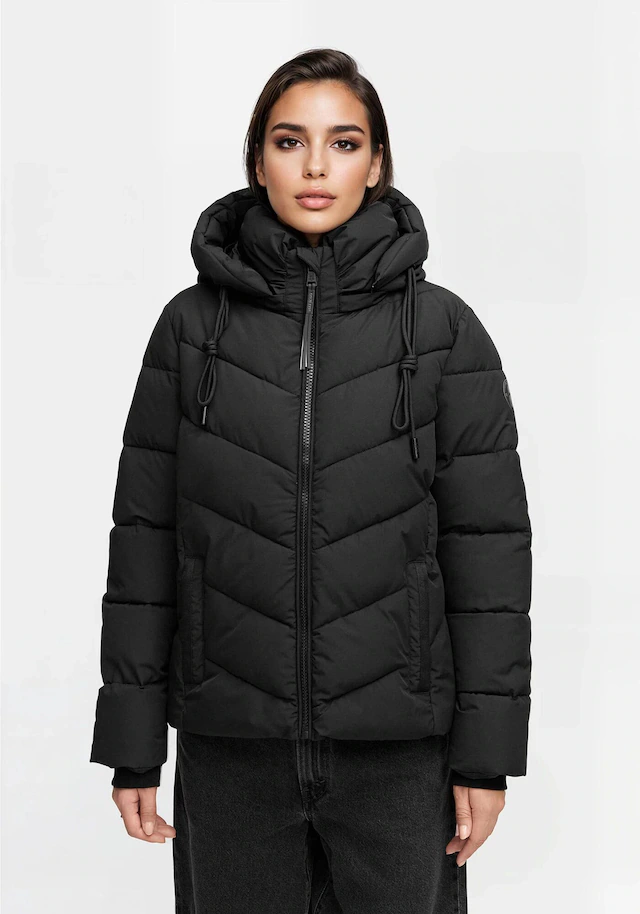 Marikoo Winterjacke »Sahnemausii« mit Kapuze mit abnehmbarer Kapuze und hohem Kragen