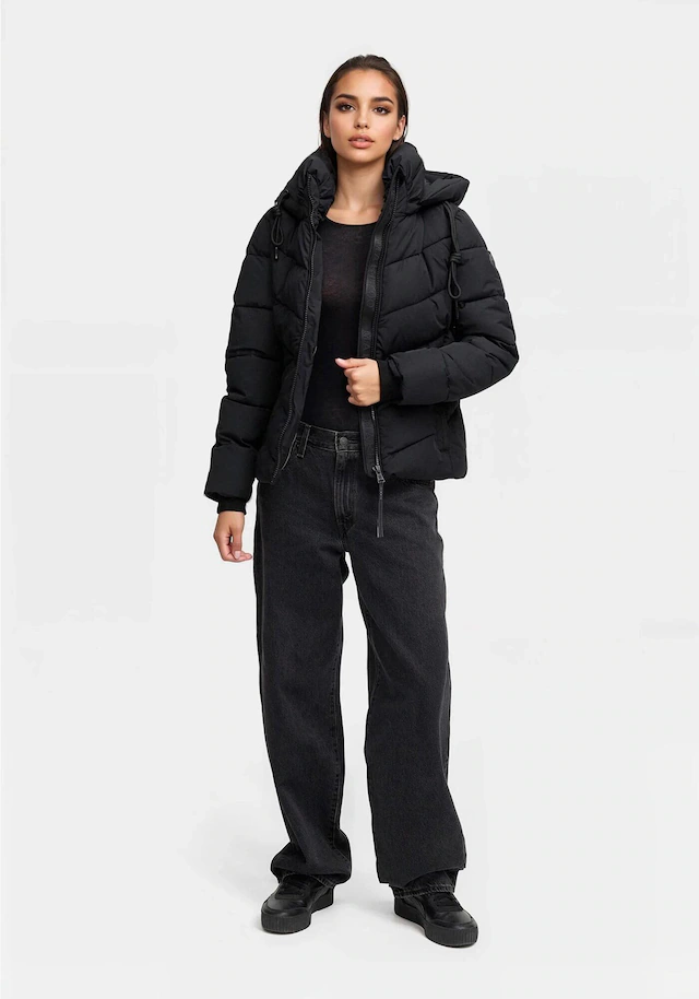 Marikoo Winterjacke »Sahnemausii« mit Kapuze mit abnehmbarer Kapuze und hohem Kragen