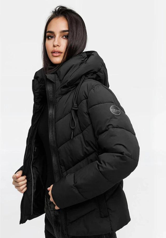 Marikoo Winterjacke »Sahnemausii« mit Kapuze mit abnehmbarer Kapuze und hohem Kragen