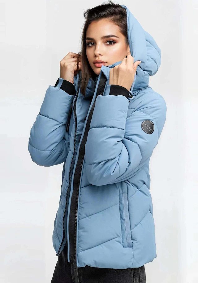 Marikoo Winterjacke »Sahnemausii« mit Kapuze mit abnehmbarer Kapuze und hohem Kragen