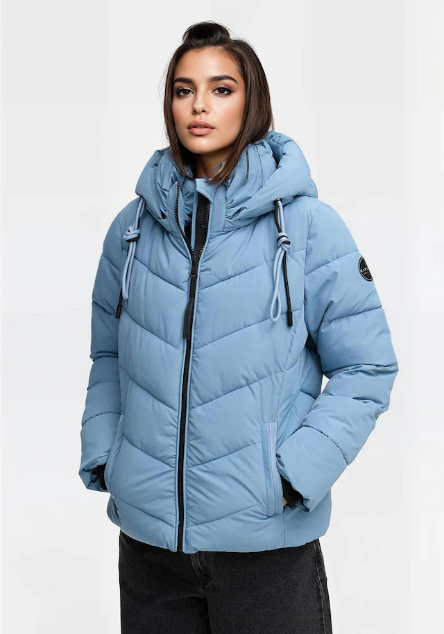 Marikoo Winterjacke »Sahnemausii« mit Kapuze mit abnehmbarer Kapuze und hohem Kragen