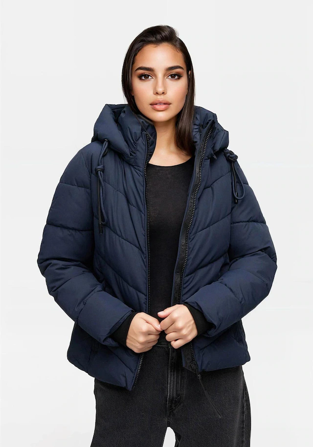 Marikoo Winterjacke »Sahnemausii« mit Kapuze mit abnehmbarer Kapuze und hohem Kragen