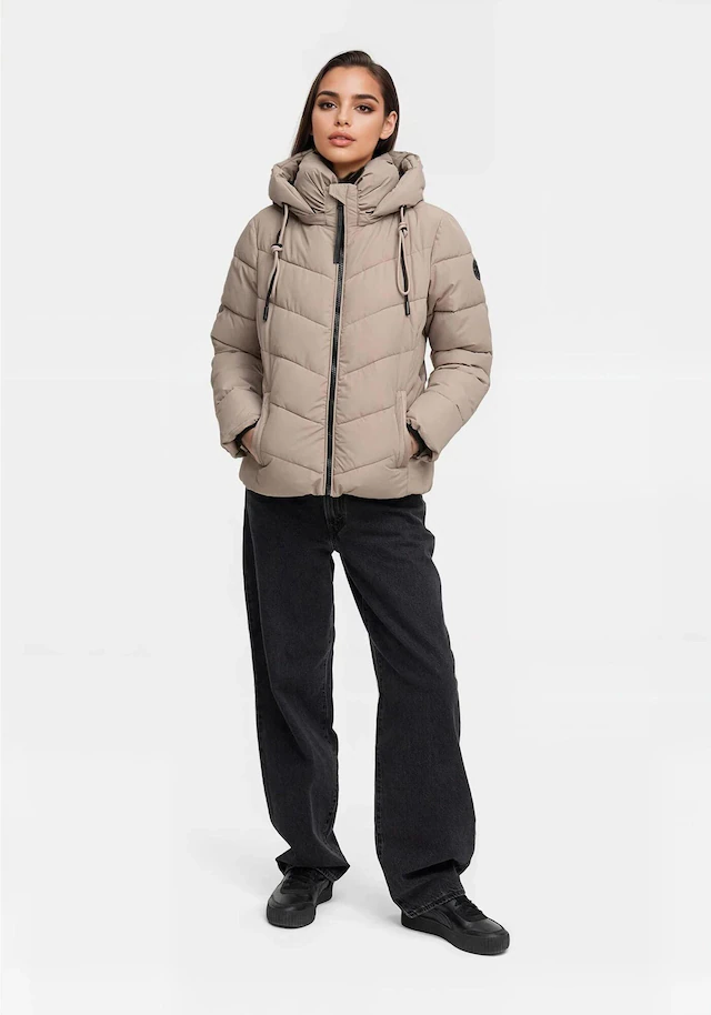 Marikoo Winterjacke »Sahnemausii« mit Kapuze mit abnehmbarer Kapuze und hohem Kragen