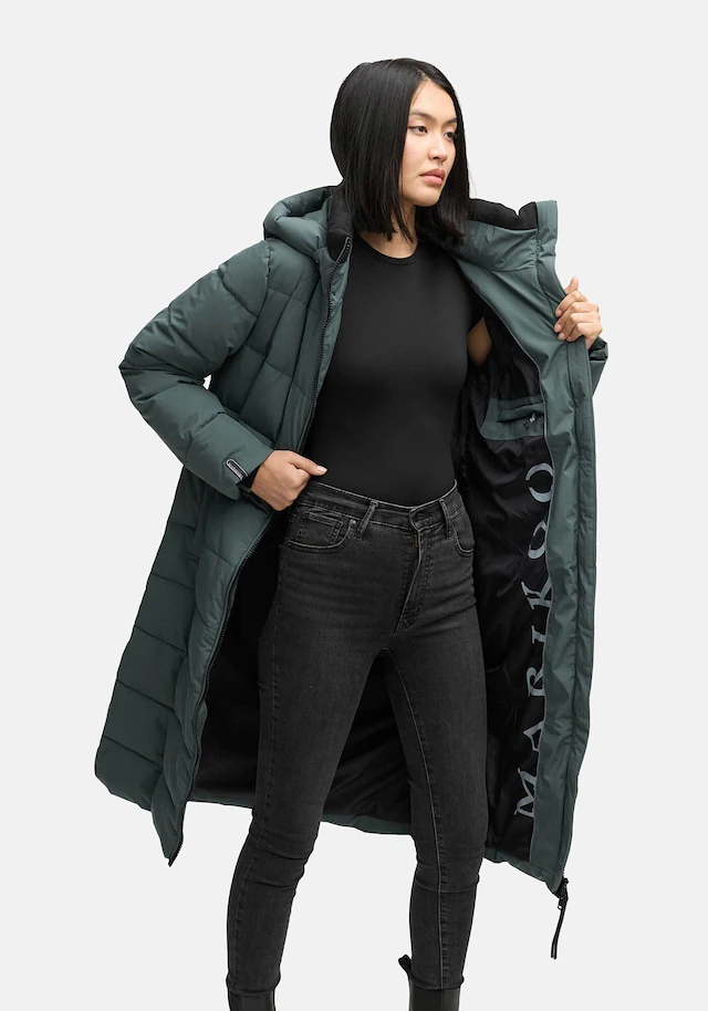 Marikoo Winterjacke »Lanitaa« Steppmantel mit abnehmbarer Kapuze
