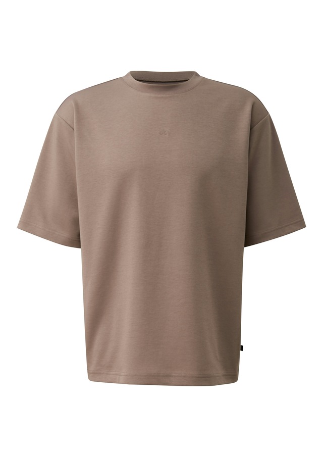 QS Kurzarmshirt mit kleiner Logo-Stickerei