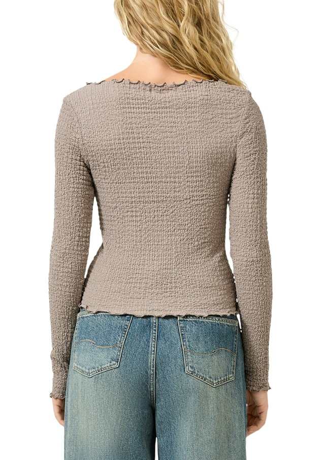 QS Langarmshirt mit gewellten Abschlüssen
