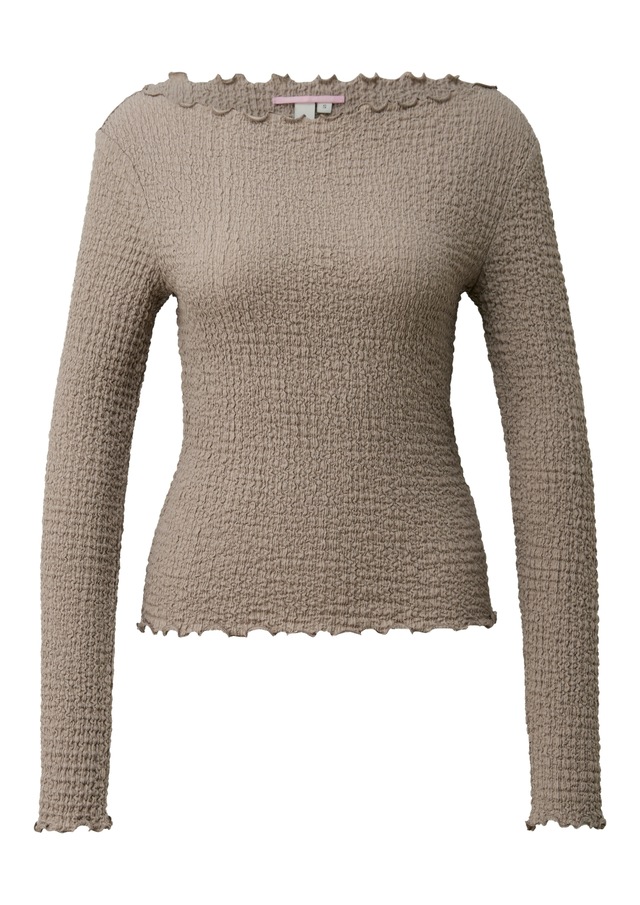 QS Langarmshirt mit gewellten Abschlüssen