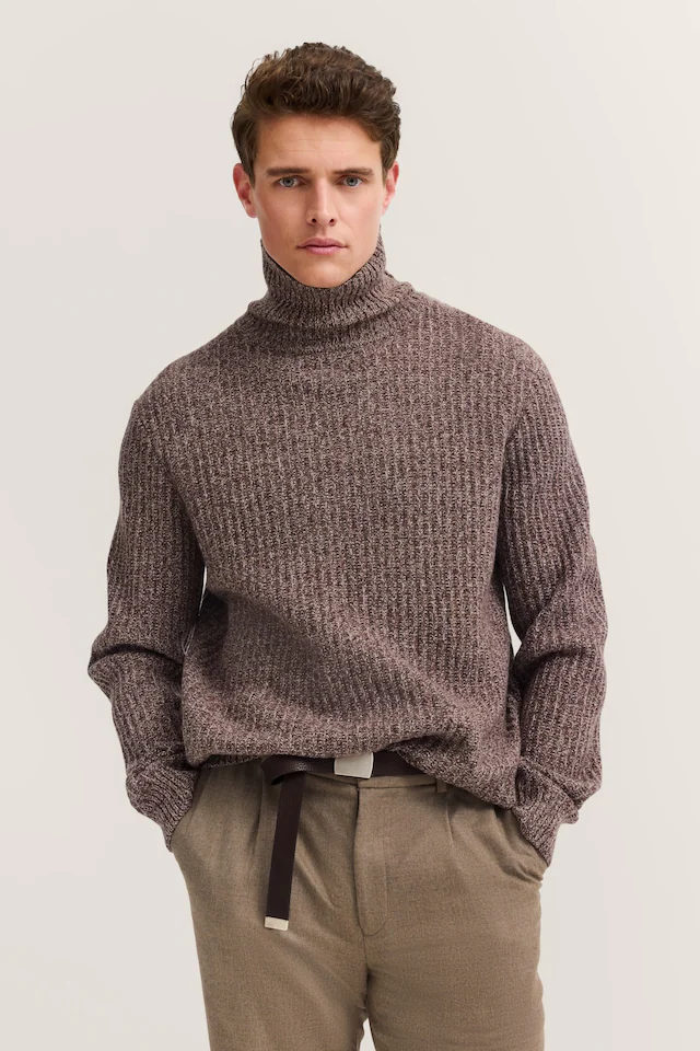 bugatti Rollkragenpullover »Regular Fit« Grobstrick aus einem Wollmix