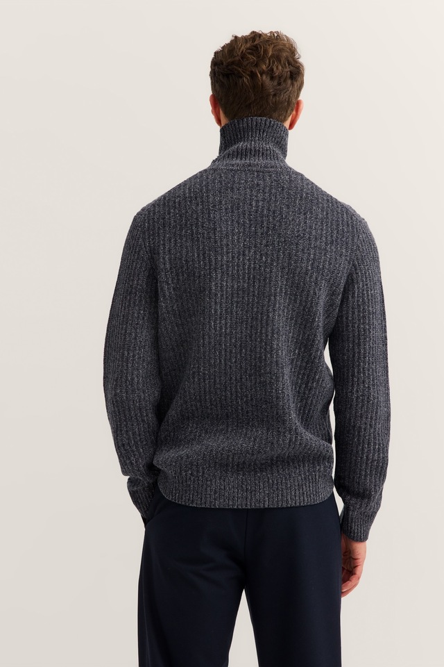 bugatti Rollkragenpullover »Regular Fit« Grobstrick aus einem Wollmix