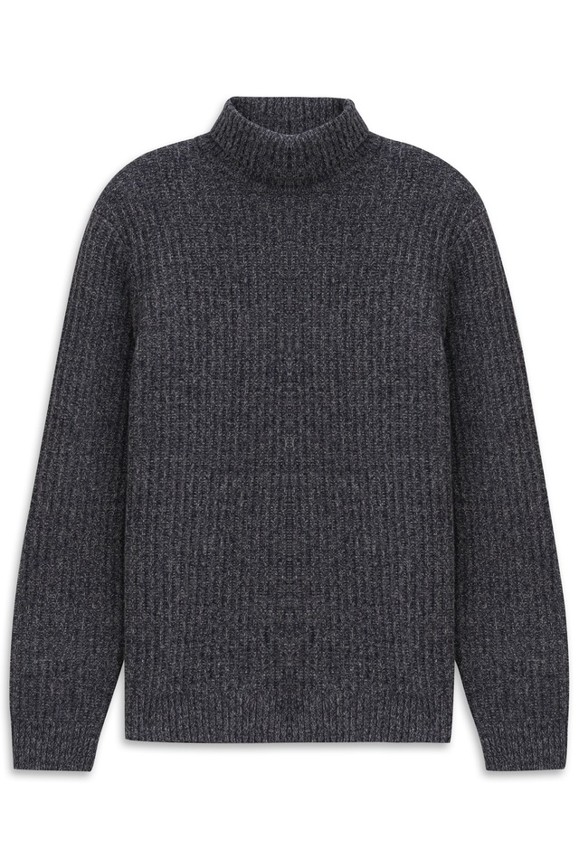 bugatti Rollkragenpullover »Regular Fit« Grobstrick aus einem Wollmix
