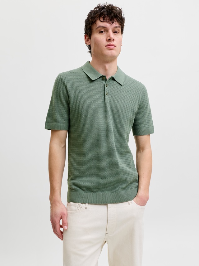 Jack & Jones Polokragenpullover »JPRBLURILEY KNIT POLO SS SN« Baumwolle, regular fit