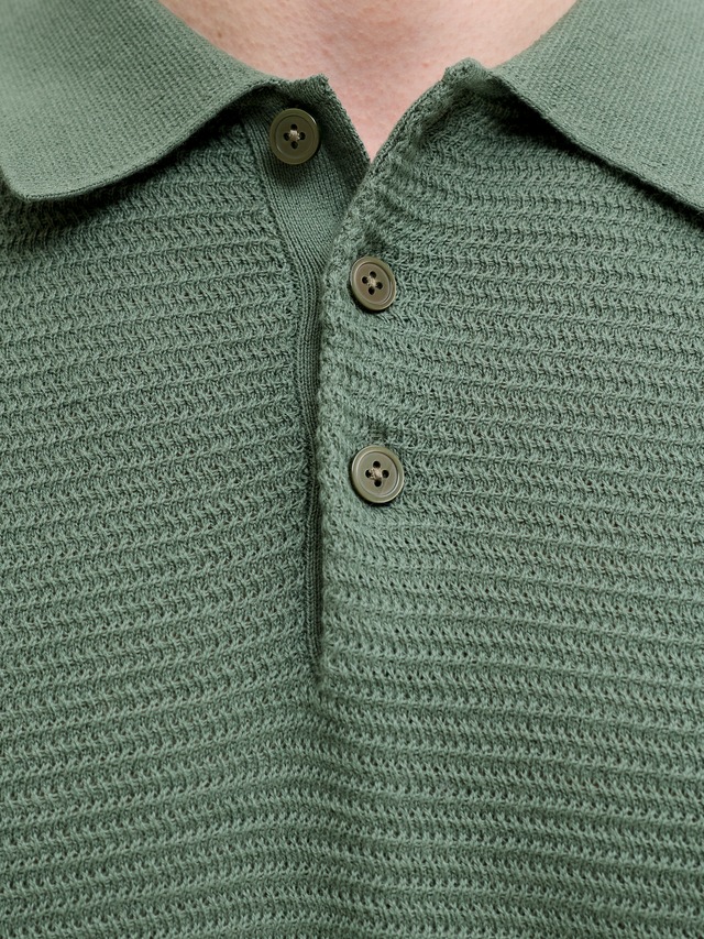 Jack & Jones Polokragenpullover »JPRBLURILEY KNIT POLO SS SN« Baumwolle, regular fit