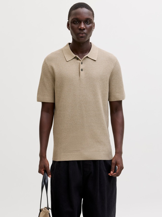 Jack & Jones Polokragenpullover »JPRBLURILEY KNIT POLO SS SN« Baumwolle, regular fit
