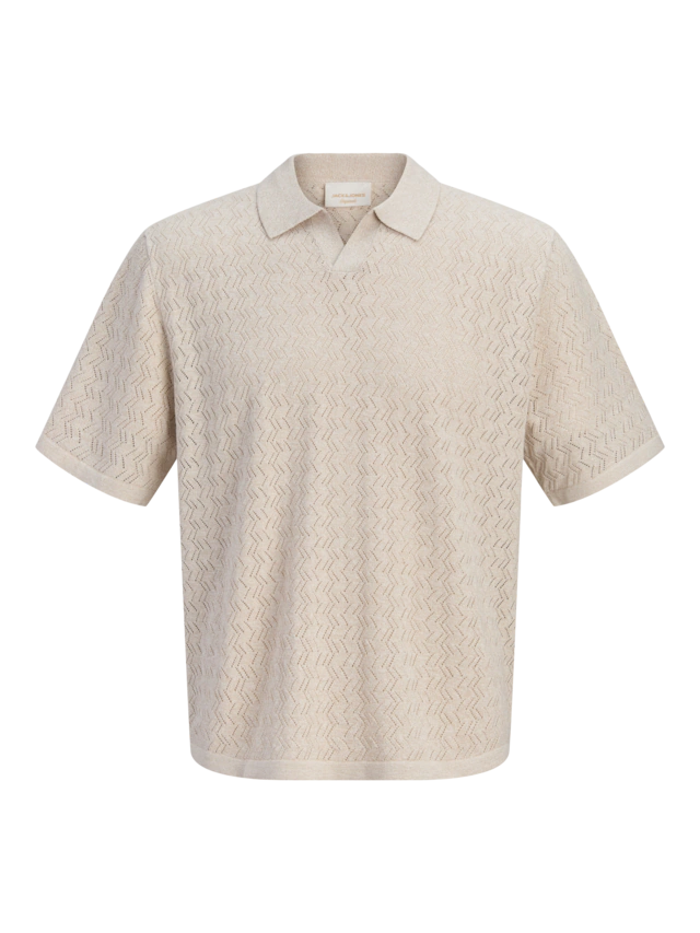 Jack & Jones Polokragenpullover »JORTYLER KNIT SS SPLIT NECK POLO SN« Baumwollmischung, regular fit