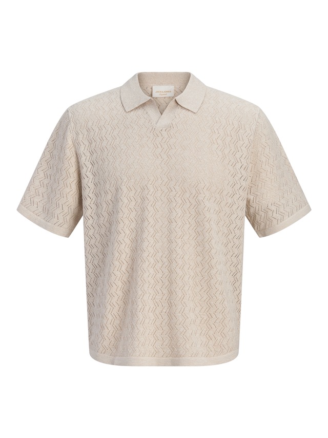 Jack & Jones Polokragenpullover »JORTYLER KNIT SS SPLIT NECK POLO SN« Baumwollmischung, regular fit
