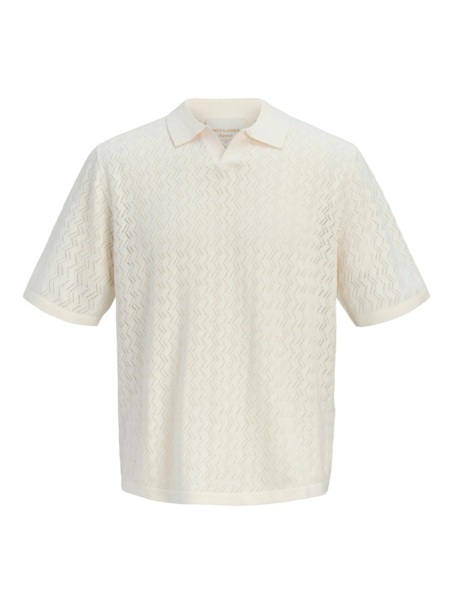 Jack & Jones Polokragenpullover »JORTYLER KNIT SS SPLIT NECK POLO SN« Baumwollmischung, regular fit