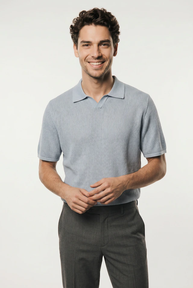 Jack & Jones Polokragenpullover »JORCASSIS KNIT TWISTED SPLIT NECK POLO« mit Streifen Muster