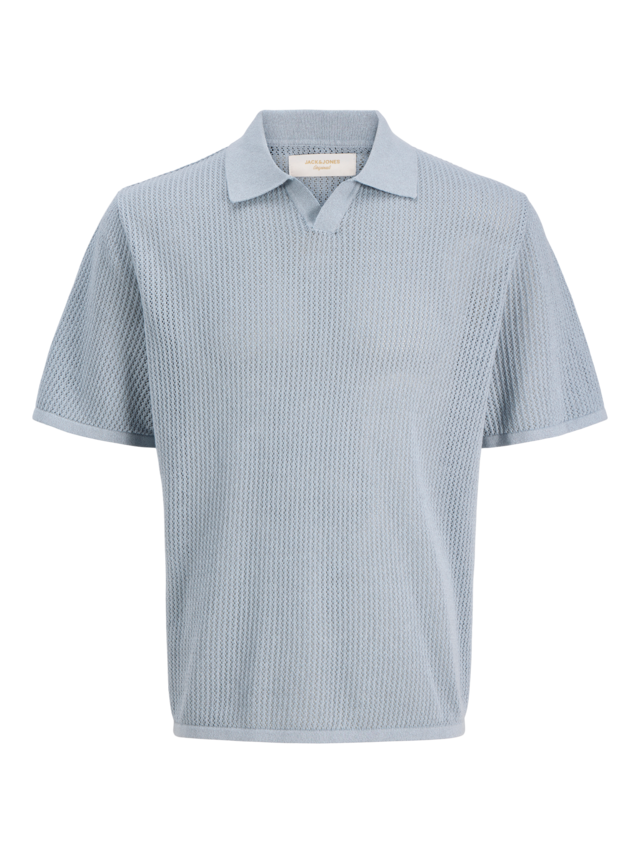 Jack & Jones Polokragenpullover »JORCASSIS KNIT TWISTED SPLIT NECK POLO« mit Streifen Muster