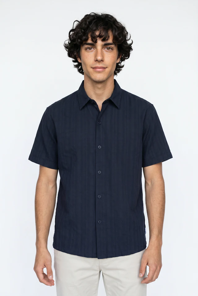 Jack & Jones Kurzarmhemd »JORRIVIERA TEXTURE SHIRT SS« mit Hemdkragen