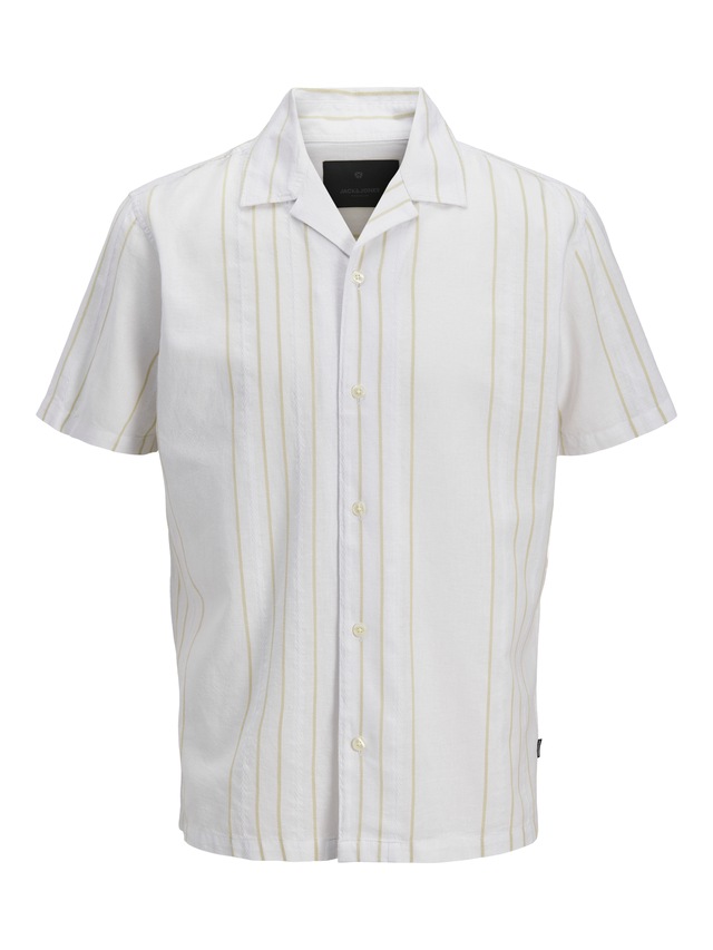Jack & Jones Kurzarmhemd »JPRBLARIVER LINEN BL. DOBBY SS SHIRT SN« mit Resort Kragen