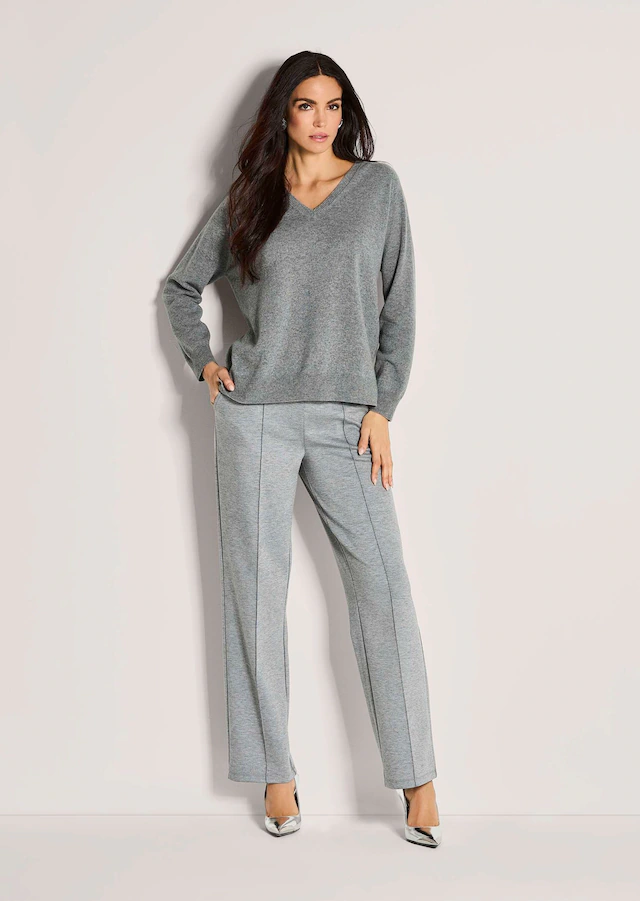 MADELEINE Longpullover »Kaschmirpullover Casual Strickpullover mit V-Ausschnitt« Reines Kaschmir