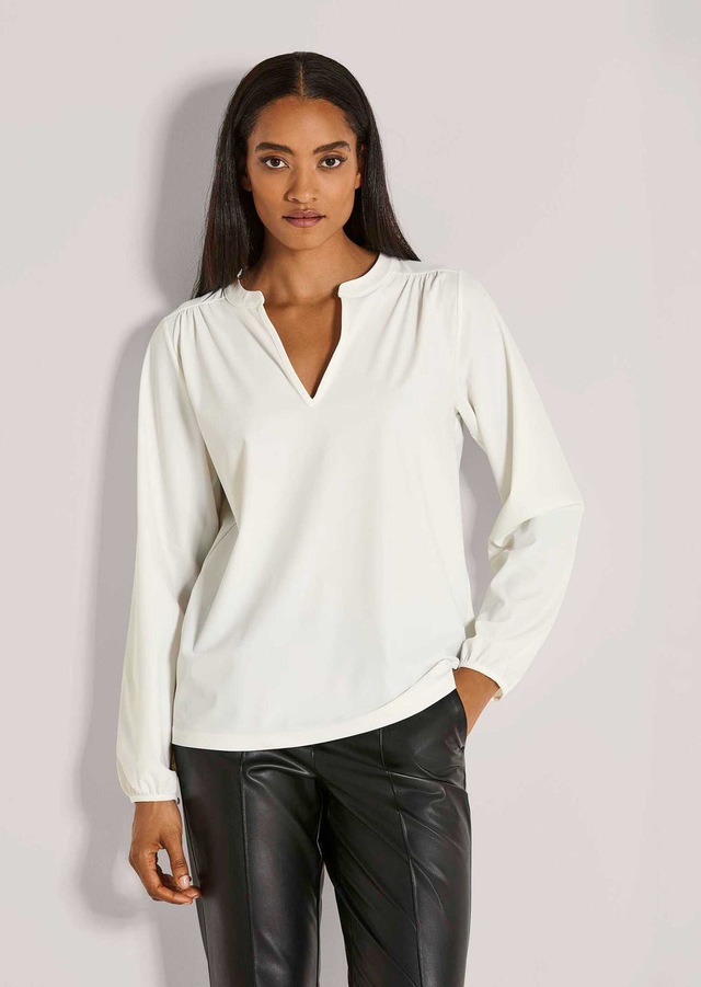 MADELEINE Langarmbluse »Bluse Jerseybluse mit Rundhalsausschnitt« Edle Jerseyware