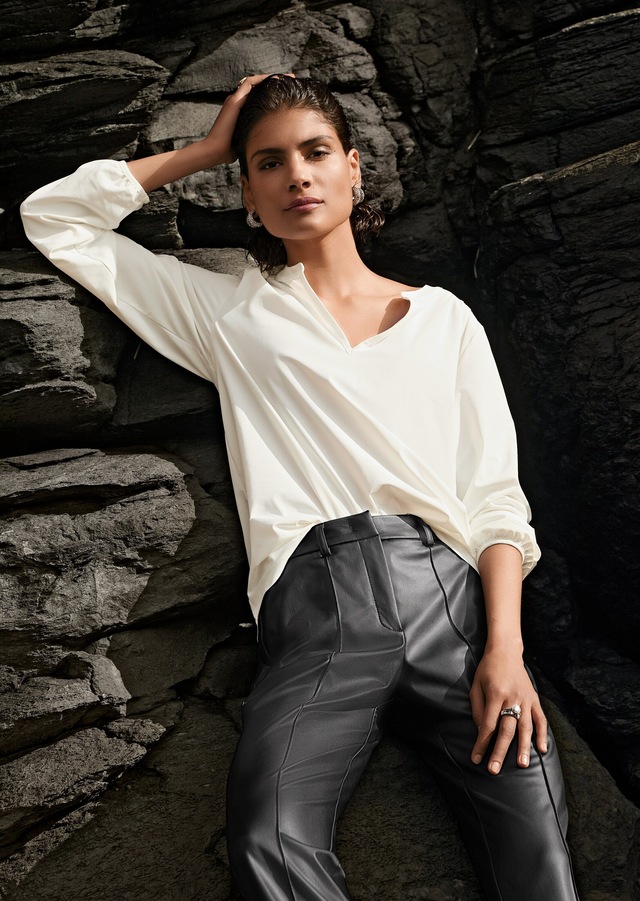 MADELEINE Langarmbluse »Bluse Jerseybluse mit Rundhalsausschnitt« Edle Jerseyware