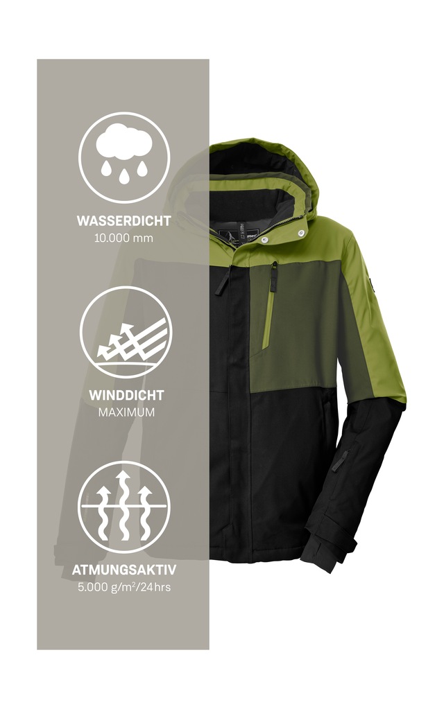 Killtec Skijacke »KSW 52 MN SKI JCKT« Wasserdichte, atmungsaktive Herrenjacke mit Schneefang und Taschen