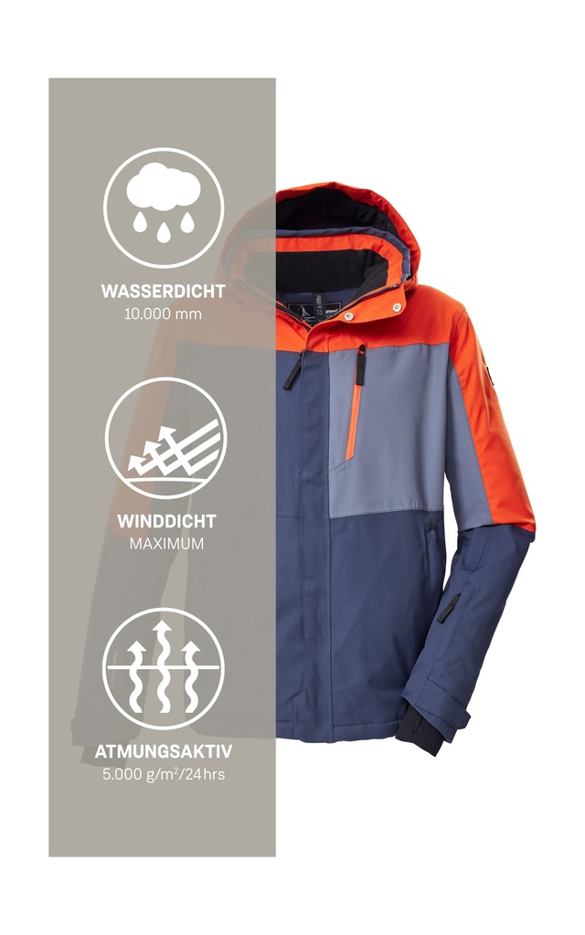 Killtec Skijacke »KSW 52 MN SKI JCKT« Wasserdichte, atmungsaktive Herrenjacke mit Schneefang und Taschen