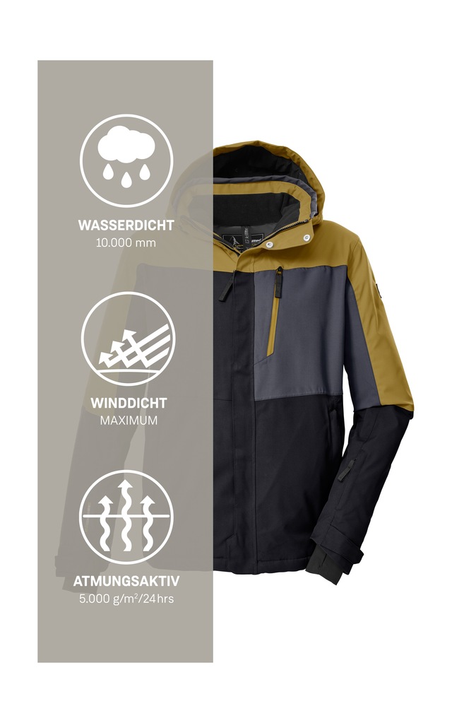 Killtec Skijacke »KSW 52 MN SKI JCKT« Wasserdichte, atmungsaktive Herrenjacke mit Schneefang und Taschen