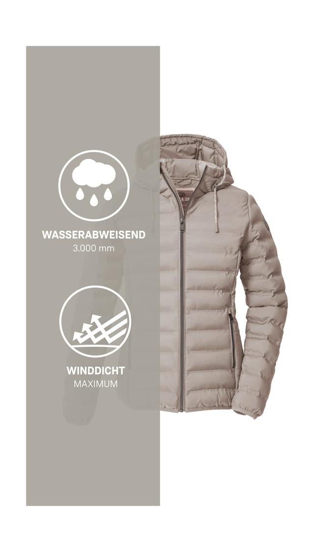 G.I.G.A. DX by killtec Steppjacke »Damen Steppjacke OOGW 1« Leichte Steppjacke, wasserabweisend, weitenregulierbare Kapuze