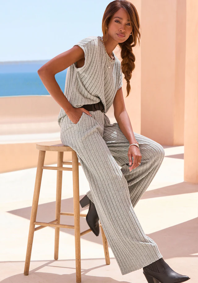 Vivance Schlupfhose »aus kuscheliger Rippware mit flauschigem Griff« Relaxhose aus Rippstoff, bequeme Loungehose, lässige Jerseyhose