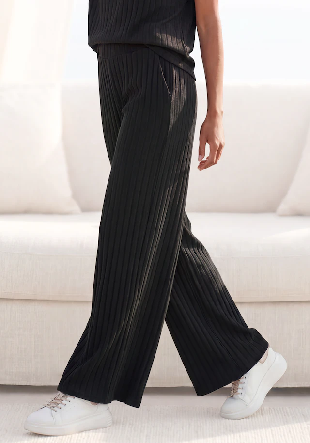 Vivance Schlupfhose »aus kuscheliger Rippware mit flauschigem Griff« Relaxhose aus Rippstoff, bequeme Loungehose, lässige Jerseyhose