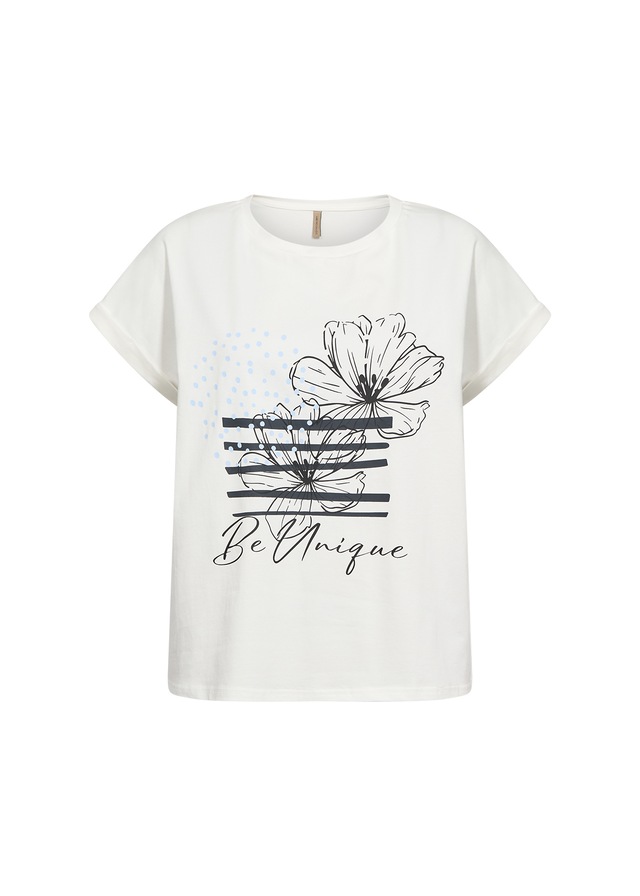 soyaconcept Kurzarmshirt »SC-RINA FP 15« Kurzarmshirt, aus Baumwollmischung mit Elasthan, normale Passform