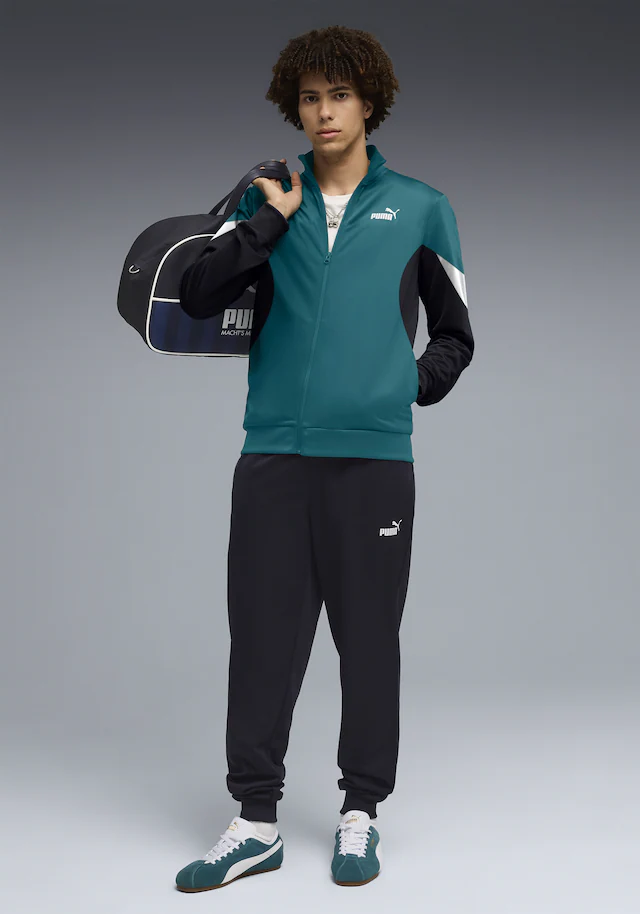 PUMA Trainingsanzug »ESS BLOCK POLY SUIT« 2 tlg. für entspannte Tage, für vielseitige Aktivitäten