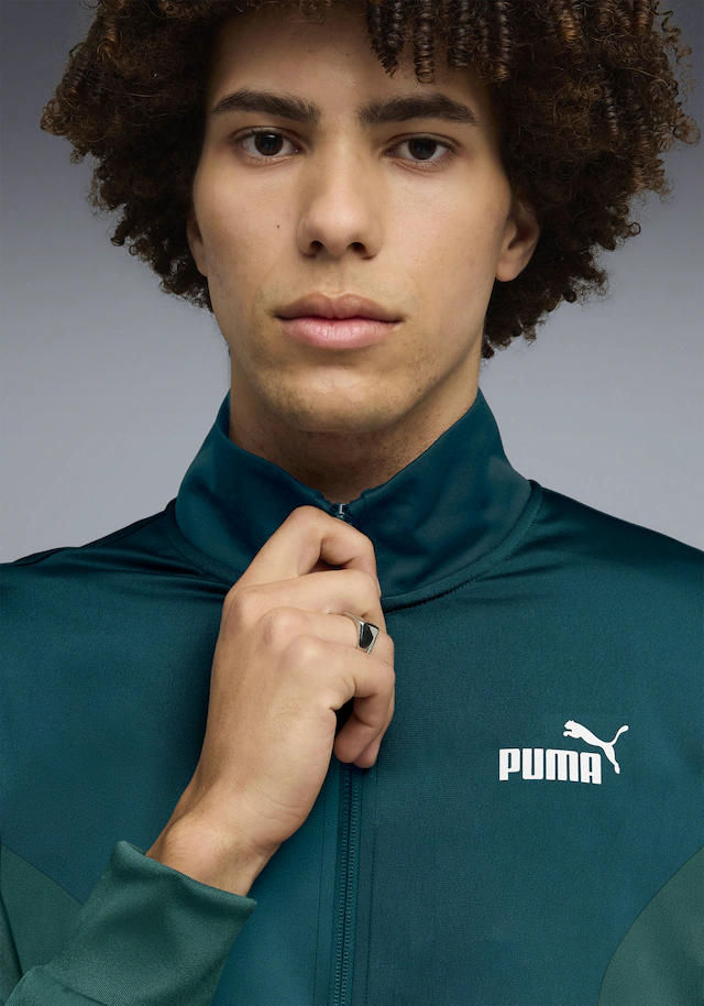 PUMA Trainingsanzug »ESS BLOCK POLY SUIT« 2 tlg. für entspannte Tage, für vielseitige Aktivitäten