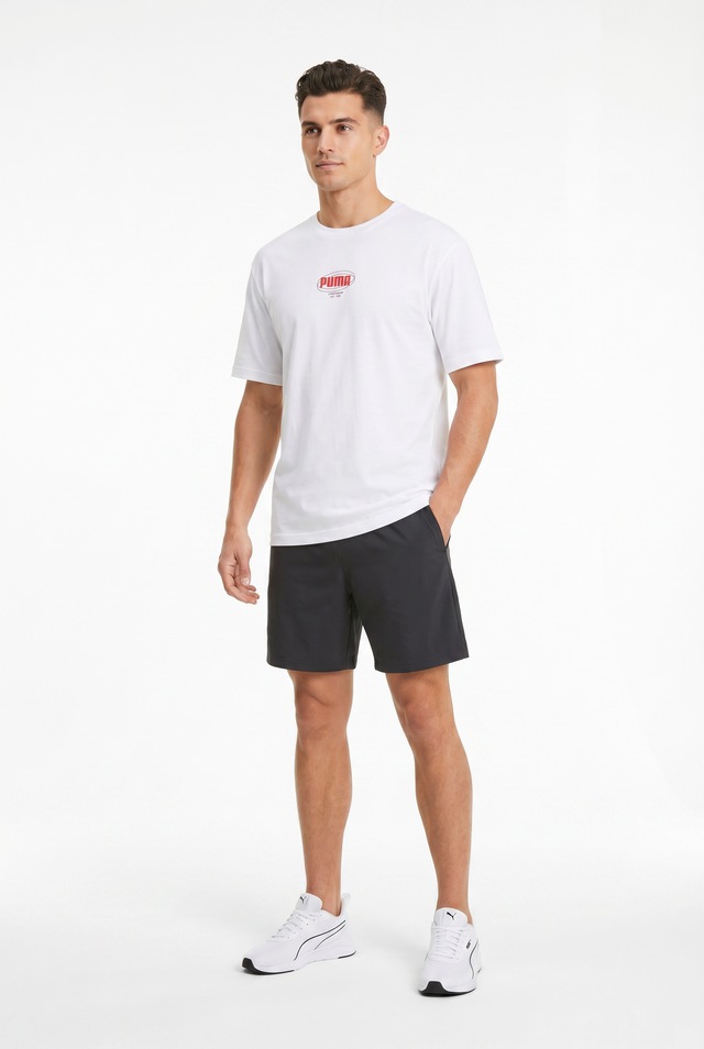 PUMA T-Shirt »ESS LOGO LAB RELAXED STORY 1 TEE« lockere Passform, Kurzarm, Rundhalsausschnitt, sportlicher Stil
