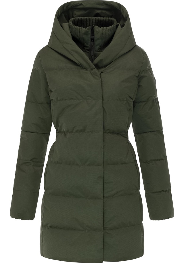 Ragwear Steppmantel »Niani YOUMODO« Warmer Wintermantel mit hohem Kragen und Kapuze