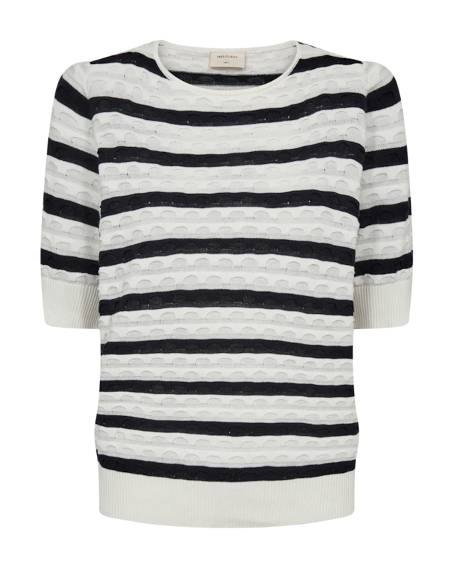 FREEQUENT Strickpullover »FQDODO-PULLOVER« bequeme Passform, gestreifte Optik