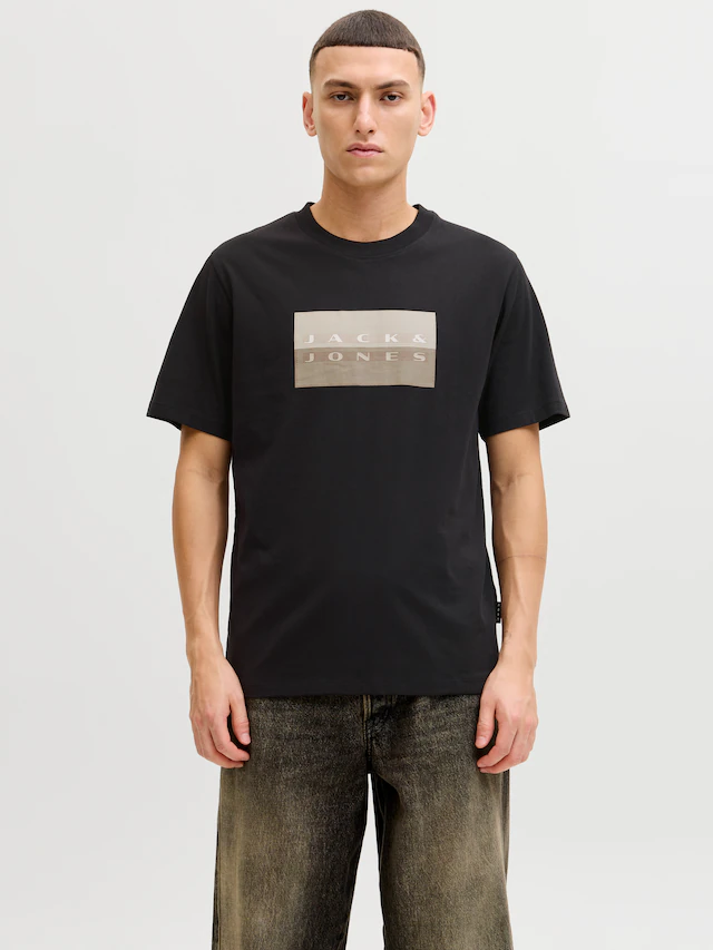 Jack & Jones Kurzarmshirt »JCOFUSION DOTS PRINT TEE SS CREW SN« Baumwolle, regular fit