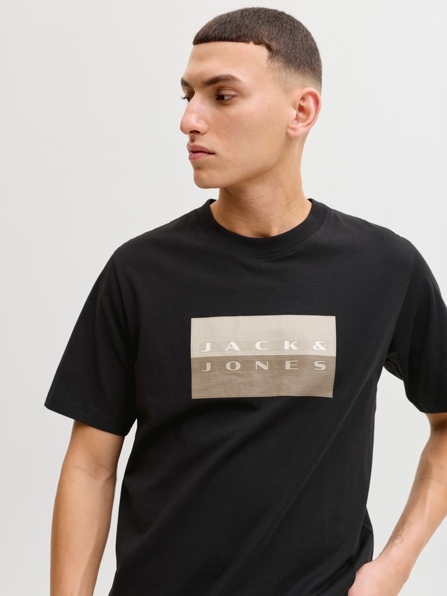Jack & Jones Kurzarmshirt »JCOFUSION DOTS PRINT TEE SS CREW SN« Baumwolle, regular fit