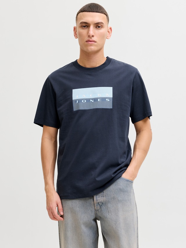 Jack & Jones Kurzarmshirt »JCOFUSION DOTS PRINT TEE SS CREW SN« Baumwolle, regular fit