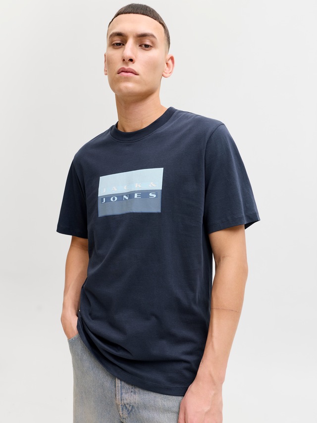 Jack & Jones Kurzarmshirt »JCOFUSION DOTS PRINT TEE SS CREW SN« Baumwolle, regular fit