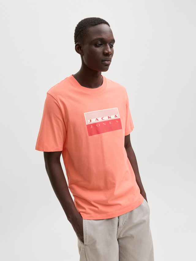 Jack & Jones Kurzarmshirt »JCOFUSION DOTS PRINT TEE SS CREW SN« Baumwolle, regular fit
