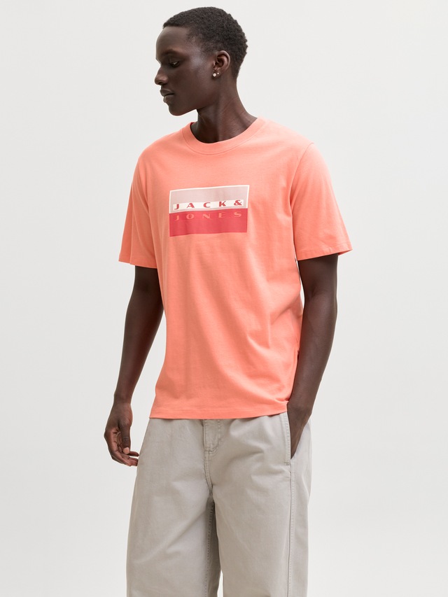 Jack & Jones Kurzarmshirt »JCOFUSION DOTS PRINT TEE SS CREW SN« Baumwolle, regular fit