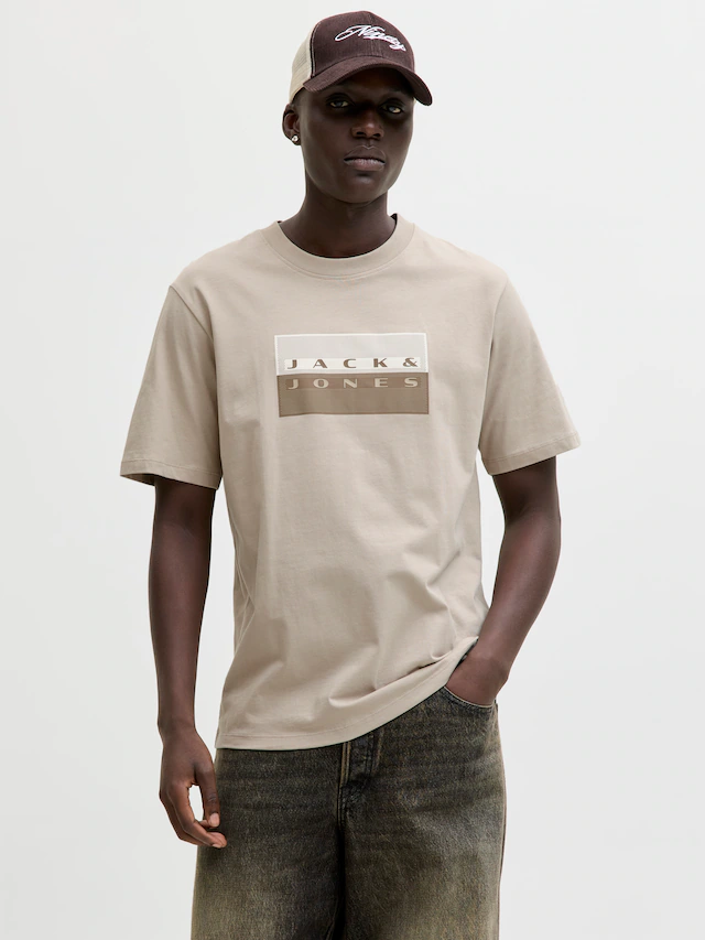 Jack & Jones Kurzarmshirt »JCOFUSION DOTS PRINT TEE SS CREW SN« Baumwolle, regular fit