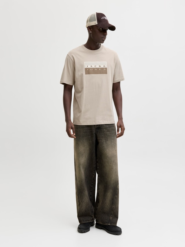 Jack & Jones Kurzarmshirt »JCOFUSION DOTS PRINT TEE SS CREW SN« Baumwolle, regular fit