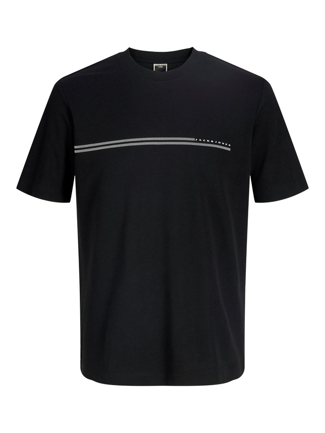 Jack & Jones Kurzarmshirt »JCOFUSION CHEST BRAND TEE SS CREW SN« Materialmix, regular fit